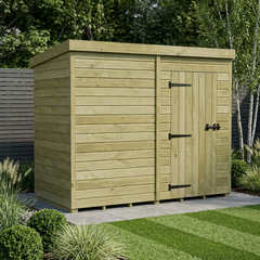 8 x 4 Pent Shed (Single Door, No Windows)