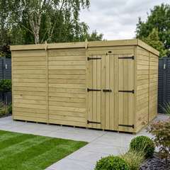 12 x 8 Pent Shed (Double Door, No Windows)