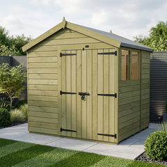 8 x 6 Apex Shed (Double Door, With Windows)