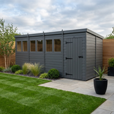 16x7 Pent Composite Shed (Single Door, With Windows)