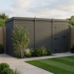 12x4 Pent Composite Shed (Single Door, No Windows)