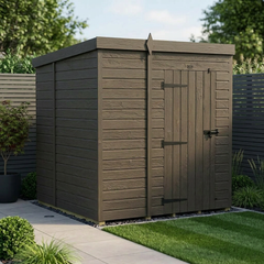 6x6 Pent Composite Shed (Single Door, No Windows)