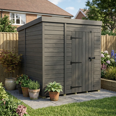 7x6 Pent Composite Shed (Single Door, No Windows)