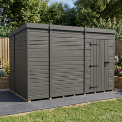 9x6 Pent Composite Shed (Single Door, No Windows)