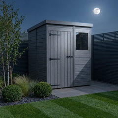 5x5 Pent Composite Shed (Single Door, With Windows)