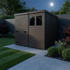 8x5 Pent Composite Shed (Single Door, With Windows)