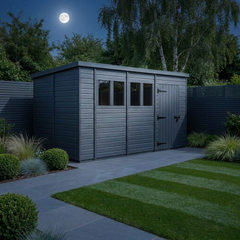 14x6 Pent Composite Shed (Single Door, With Windows)