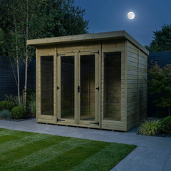 8 x 8 Pent Summer House (Full Height Window)