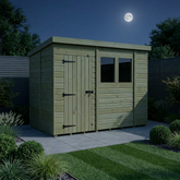 10 x 5 Pent Shed (Single Door, With Windows)