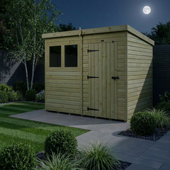 8 x 4 Pent Shed (Single Door, With Windows)