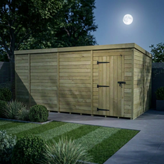 14 x 8 Pent Shed (Single Door, No Windows)