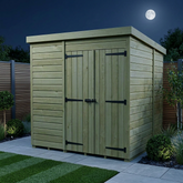 7 x 7 Pent Shed (Double Door, No Windows)