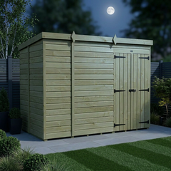 10 x 6 Pent Shed (Double Door, No Windows)