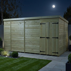 14 x 8 Pent Shed (Double Door, No Windows)