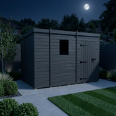 9x6 Pent Composite Shed (Single Door, With Windows)