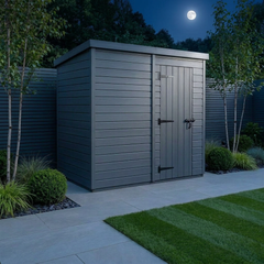 8x4 Pent Composite Shed (Single Door, No Windows)