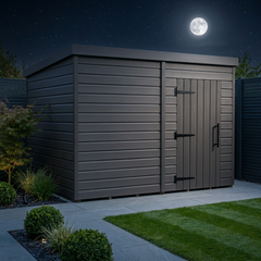 8x7 Pent Composite Shed (Single Door, No Windows)