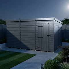 12x8 Pent Composite Shed (Single Door, No Windows)