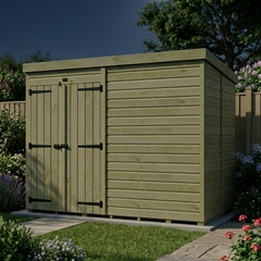9 x 5 Pent Shed (Double Door, No Windows)