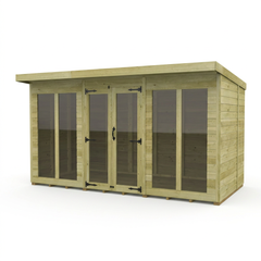 12 x 8 Pent Summer House (Full Height Window)