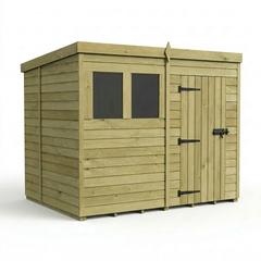 8 x 6 Pent Shed (Single Door, With Windows)