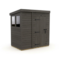 6x4 Pent Composite Shed (Single Door, With Windows)