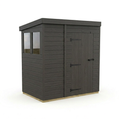 7x4 Pent Composite Shed (Single Door, With Windows)