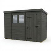 10x4 Pent Composite Shed (Single Door, With Windows)