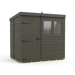7x5 Pent Composite Shed (Single Door, With Windows)