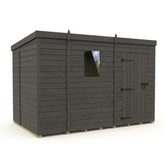 9x6 Pent Composite Shed (Single Door, With Windows)