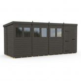 16x6 Pent Composite Shed (Single Door, With Windows)