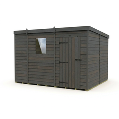 9x8 Pent Composite Shed (Single Door, With Windows)
