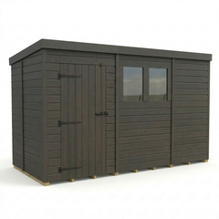 11x5 Pent Composite Shed (Single Door, With Windows)