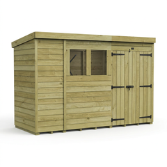 10 x 4 Pent Shed (Double Door, With Windows)