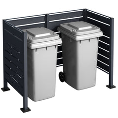 Heavy Duty 2 Bay Open Wheelie Bin Shelter – Galvanised Steel