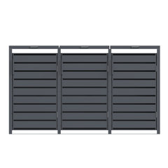 3 Bay Metal Wheelie Bin Storage – Anthracite Grey - Horizontal Slats