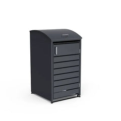 Premium 4 Bay Curved Metal Wheelie Bin Storage – Grey