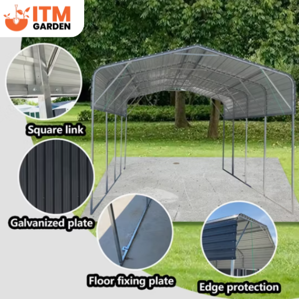 11 × 19 ft Metal Parking Shed – Robust Shelter for Cars, Vans, Boats & More