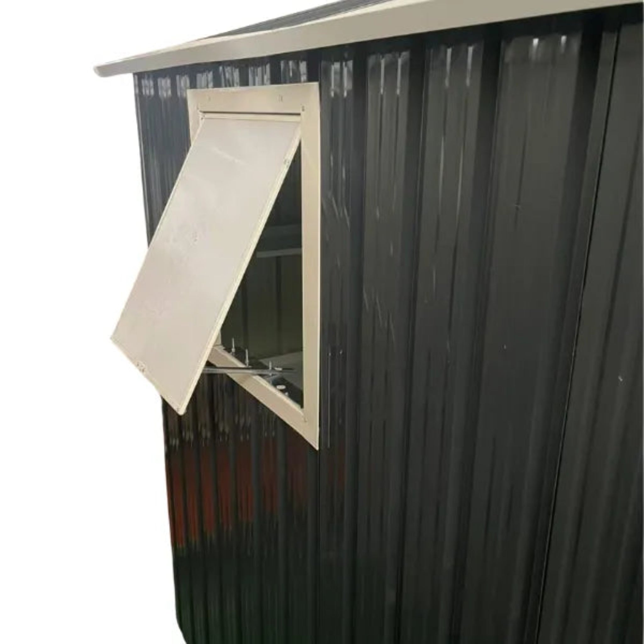 6×5FT Apex Roof Metal Garden Shed with Windows & Shelves – Compact & Weatherproof