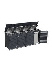 Wheelie Bin Shelter Premium – 4 Bay – Grey