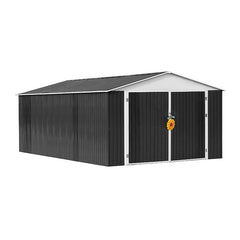 12×19FT (3.6 x 5.8m) Metal Storage Shed – Durable Outdoor Shed -0.25mm Standard Steel Panels + FREE Solar Light