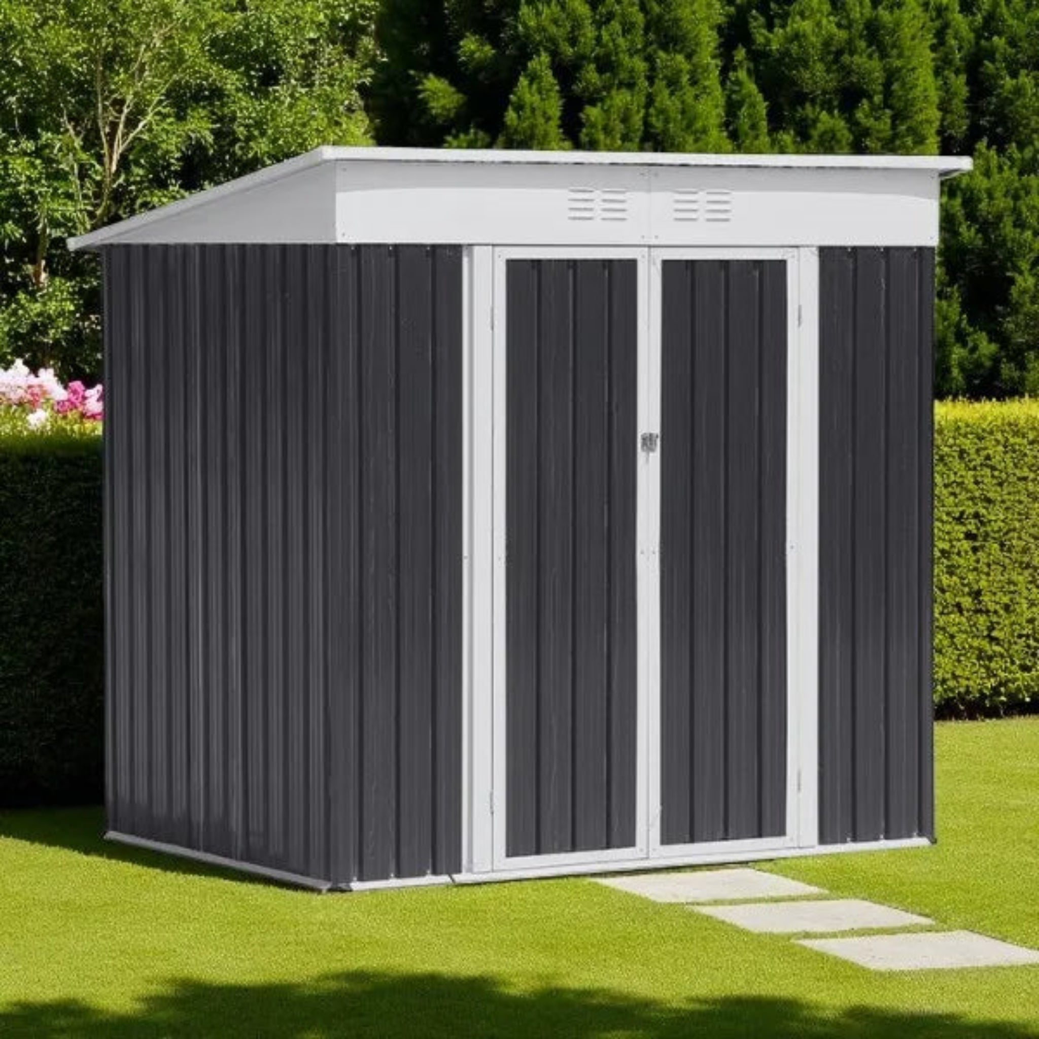 Metal Shed 5x3FT Slanted Roof – Durable Outdoor Storage Solution