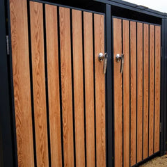 Premium 3 Bay Metal Wheelie Bin Storage – Wood Effect