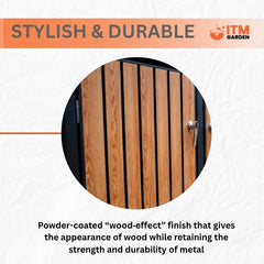 Premium 4 Bay Metal Wheelie Bin Storage – Wood Effect