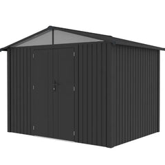 Complete Metal Shed with Windows & Flooring Bundle – Premium (10ft x 7.6ft/3 x 2.3m ) + FREE Solar Light