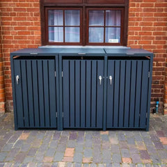 Wheelie Bin Shelter Premium – 3 Bay – Grey