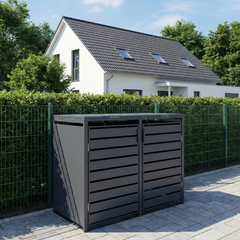 Wheelie Bin Shelter Premium – 2 Bay – Grey