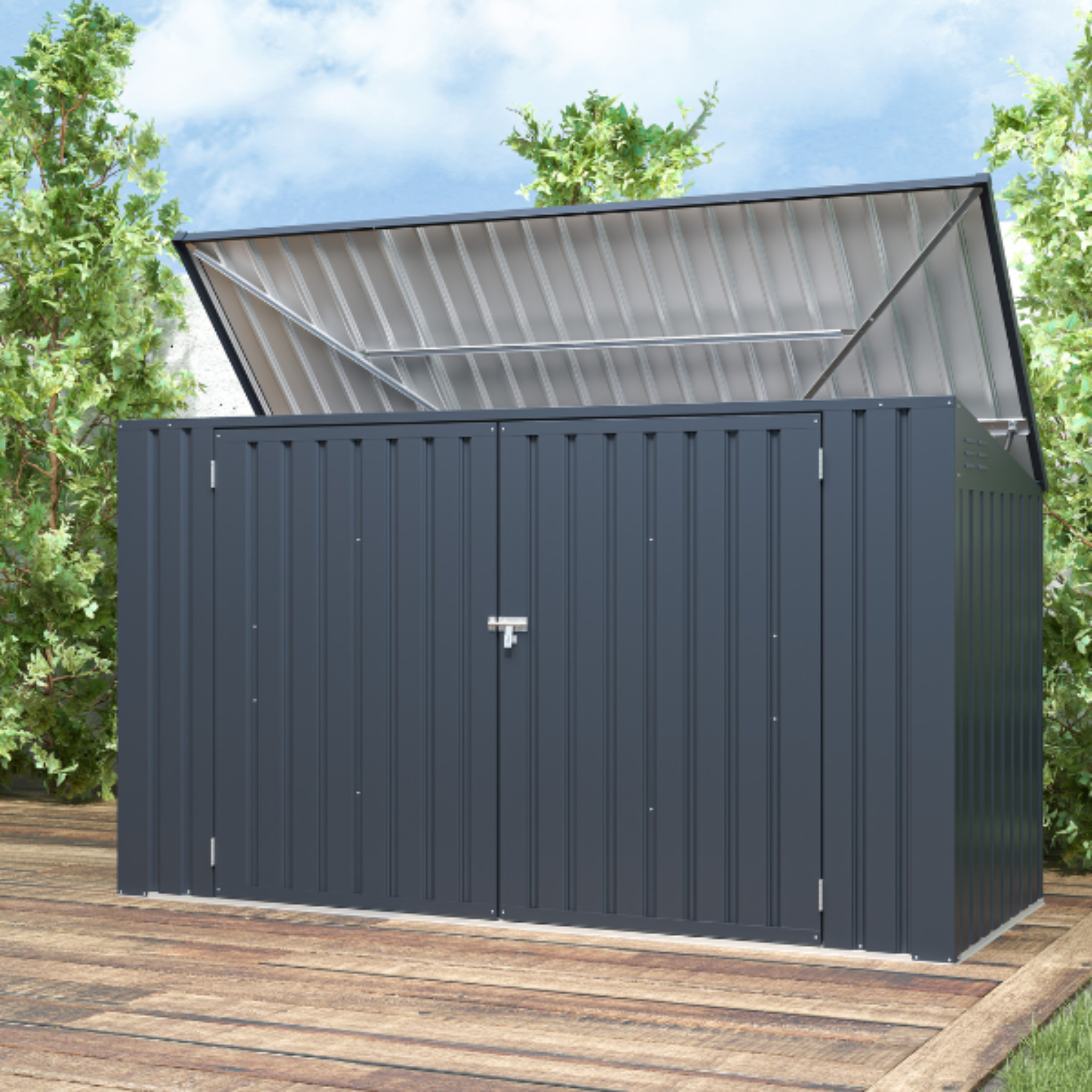 3-bin metal storage unit