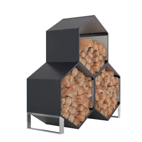 Triple Wood Rack – Sturdy Firewood Storage Solution