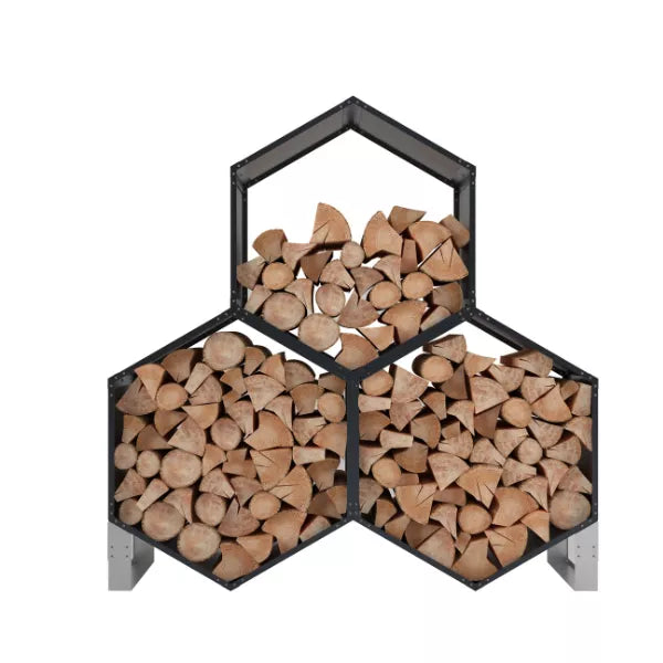 Triple Wood Rack – Sturdy Firewood Storage Solution